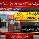 FPSC Jobs 2026 announced by Federal Public Service Commission Islamabad with latest government job vacancies and online application details.