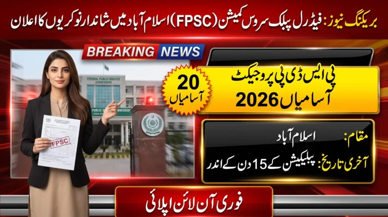 FPSC Jobs 2026 announced by Federal Public Service Commission Islamabad with latest government job vacancies and online application details.